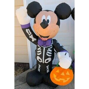 Gemmy Disney Mickey Mouse Airblown Inflatable Lights Up 3ft Skeleton Halloween